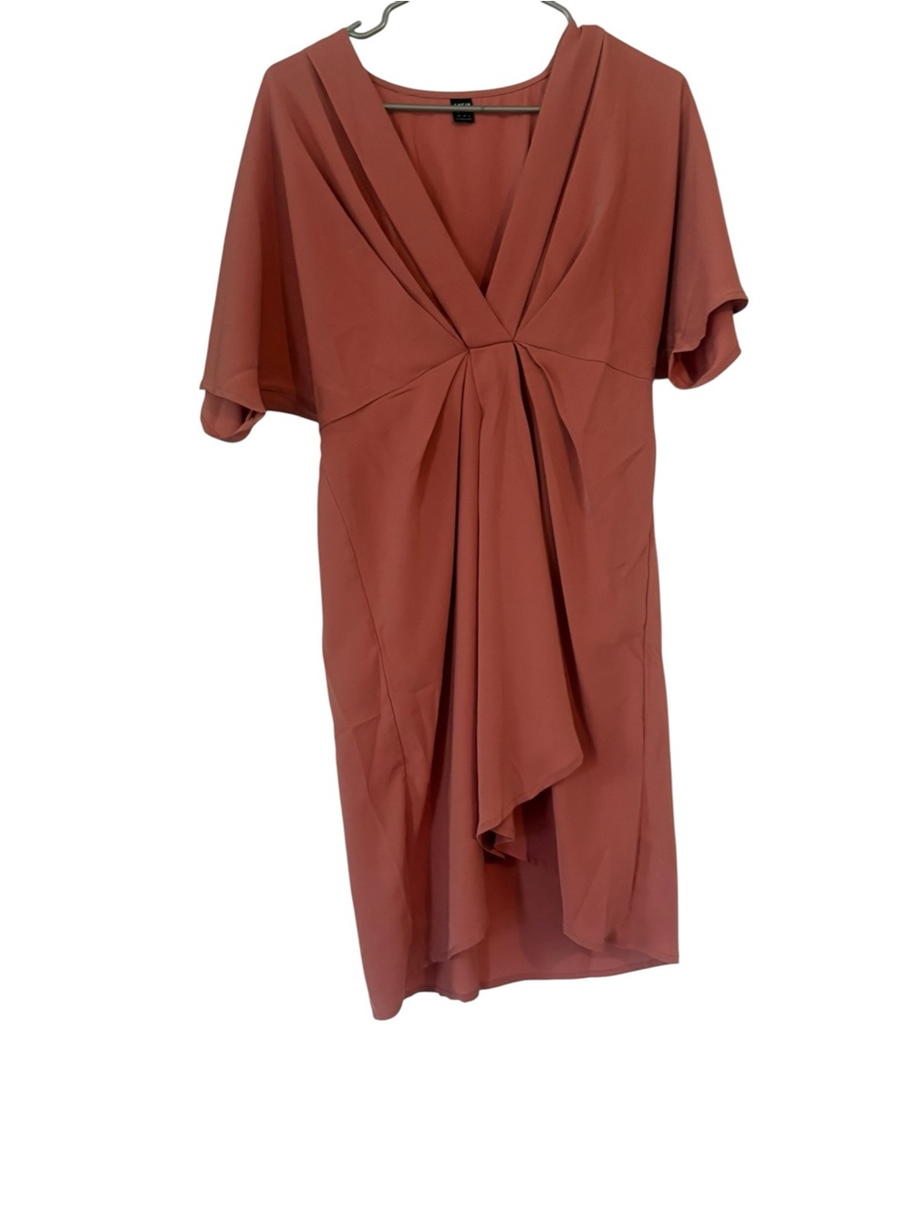 SHEIN Draped V-Neck Mini Dress in Terracotta